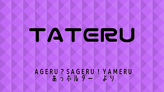 Tateruとは 一般の人気 最新記事を集めました はてな