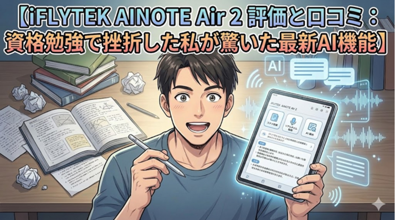 iFLYTEK AINOTE Air 2 評価と口コミ：資格勉強で挫折した私が驚いた