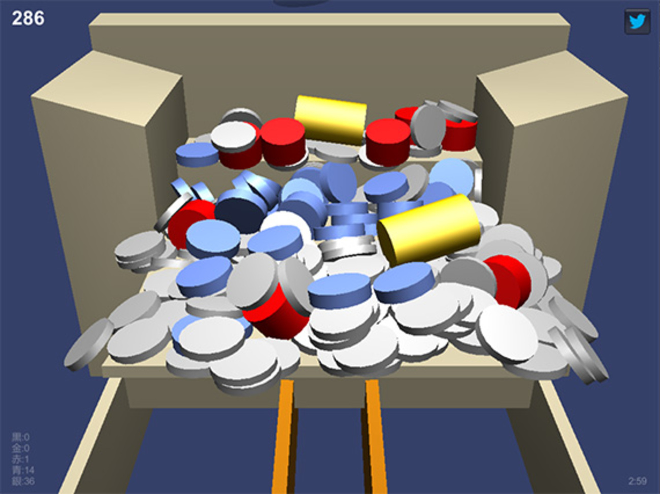 途中で爆発的にインフレするコイン落としゲームが爽快 - プチメタ3.0