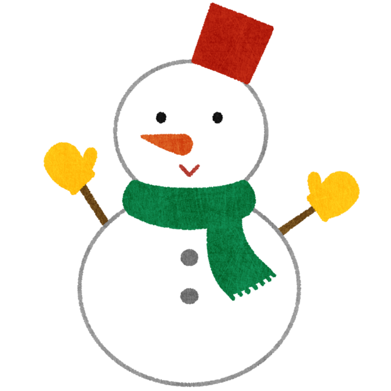 雪だるまのフリーイラスト素材 - 無料のイラスト素材 タダ絵