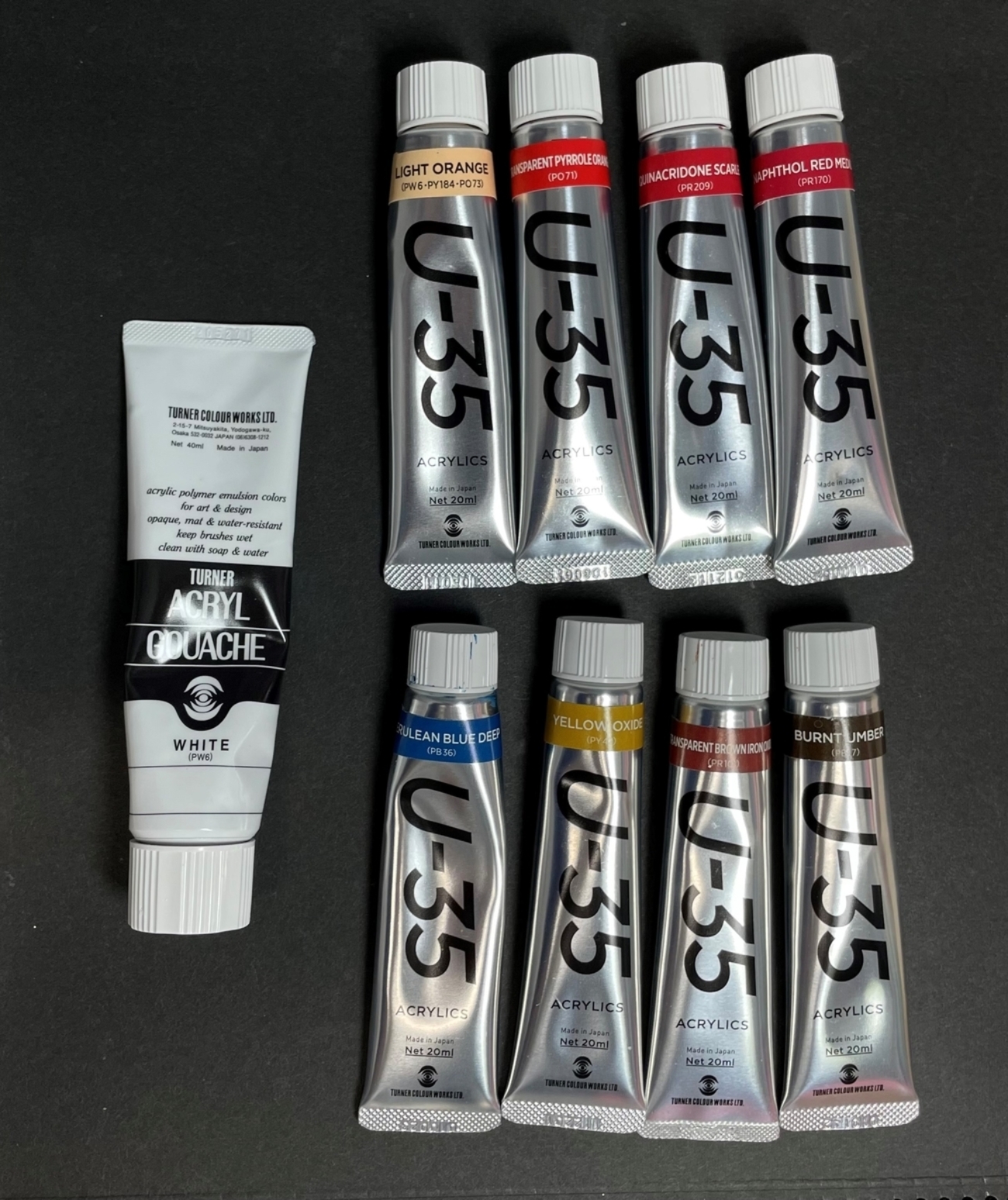 D.nail Acrylicコンパクトエアブラシアクリル絵の具9色クリーナー付き D.nail Acrylic Air paint set エアブラシ アクリル絵の具9色セット