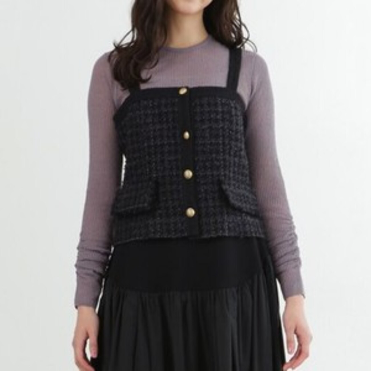 Rirandture クロップドリボンニットタイトミニスカート セットアップ 
