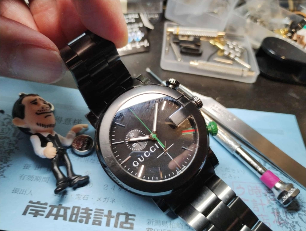 GUCCI #グッチ #Gクロノ #時計 #電池交換 #新潟県 #柏崎市 #岸本時計店 