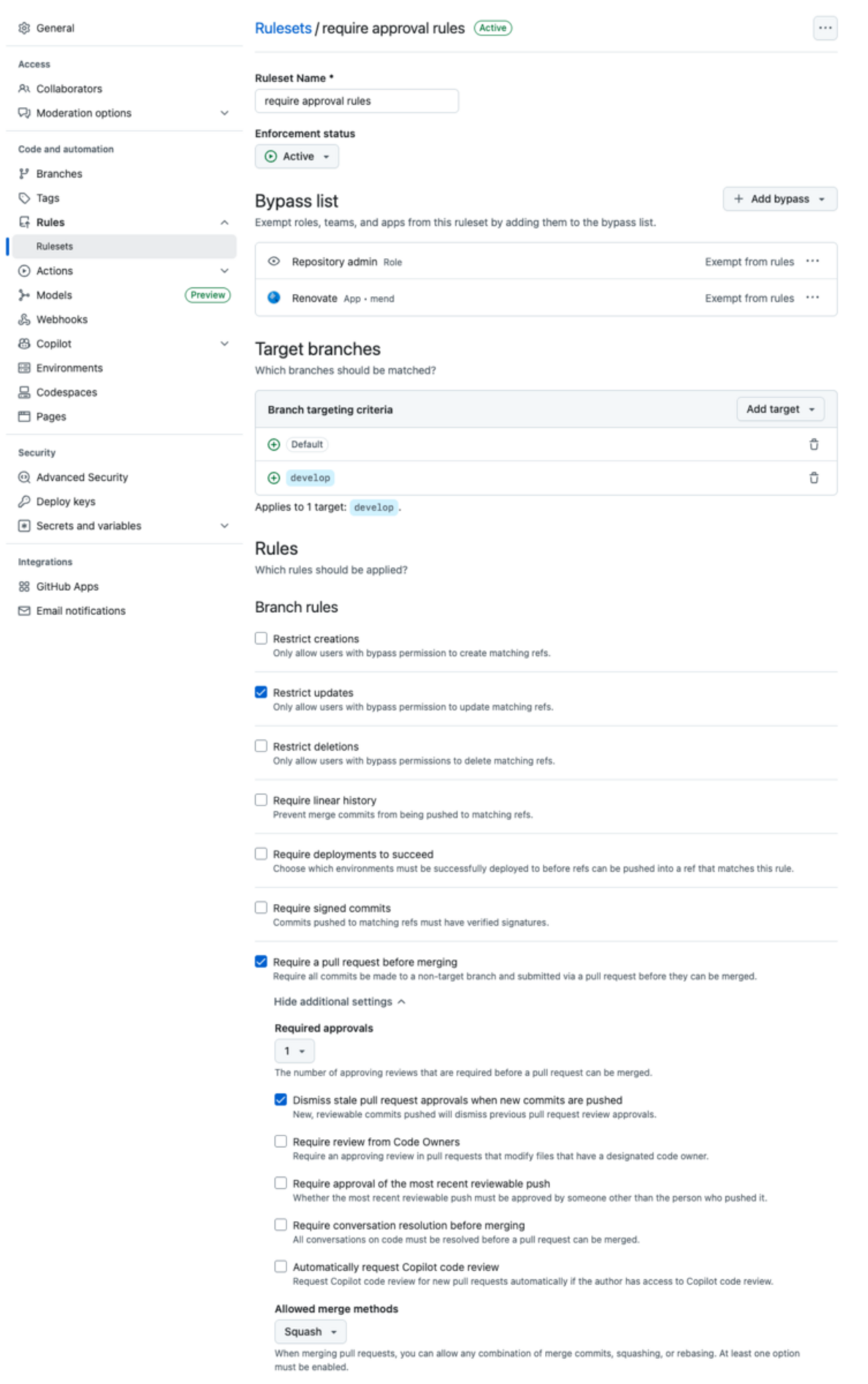 GitHubでRequired Approvalsを設定したままRenovateのPRだけapproveなしでautomergeする - ひと夏の技術