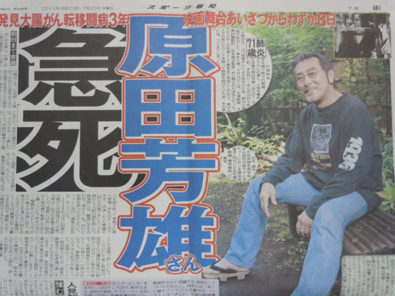 原田 芳雄 死因