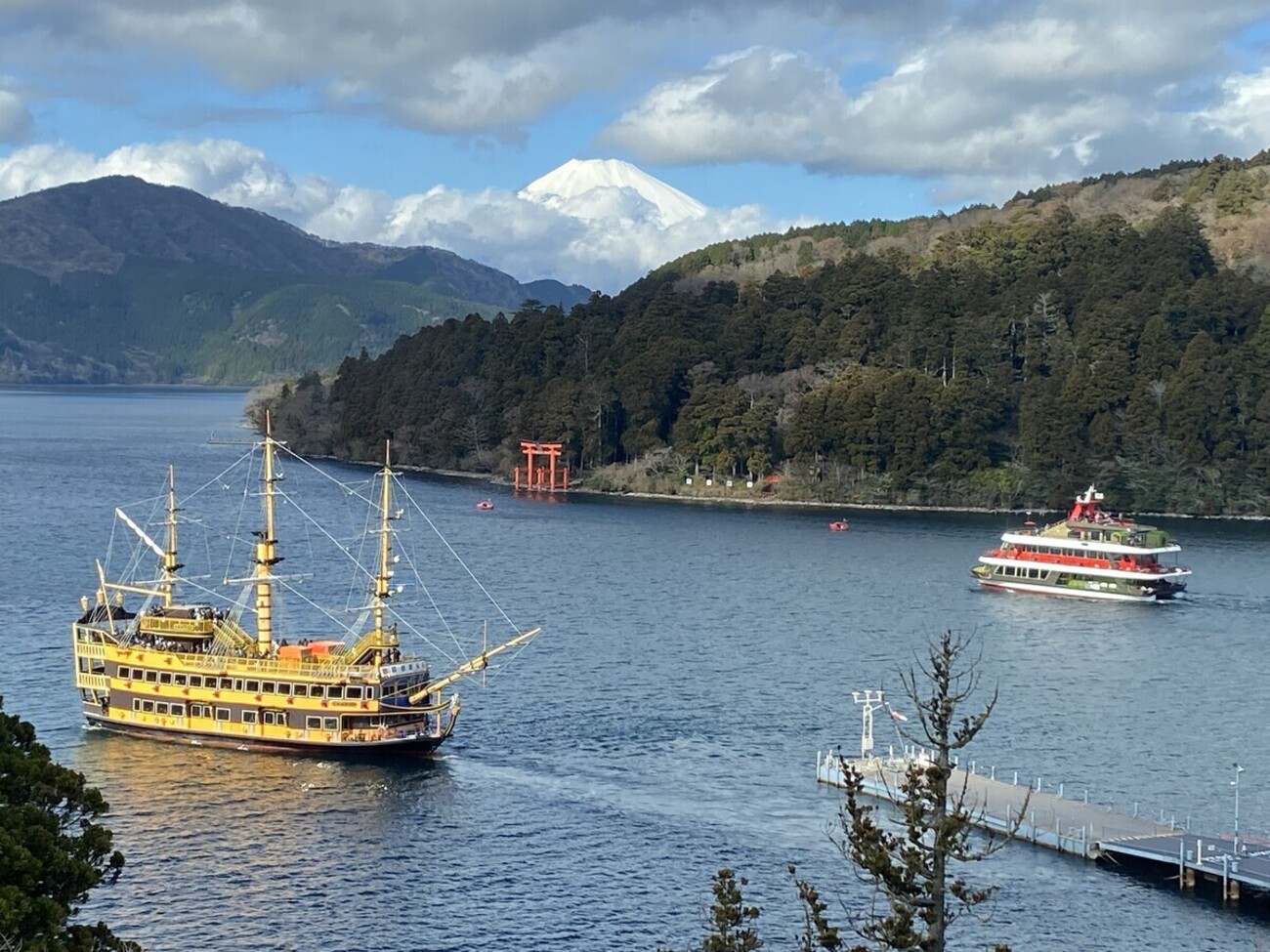 箱根：成川美術館から芦ノ湖と富士山を望む - M