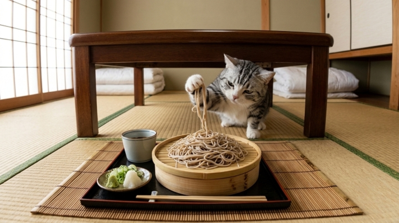 蕎麦が食べたい猫