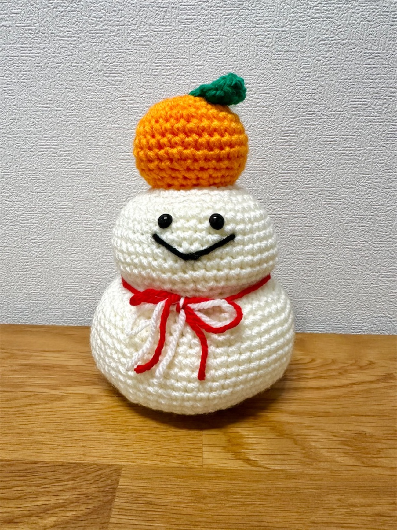 鏡餅の編みぐるみを編みました。 - 今日これ作りました。