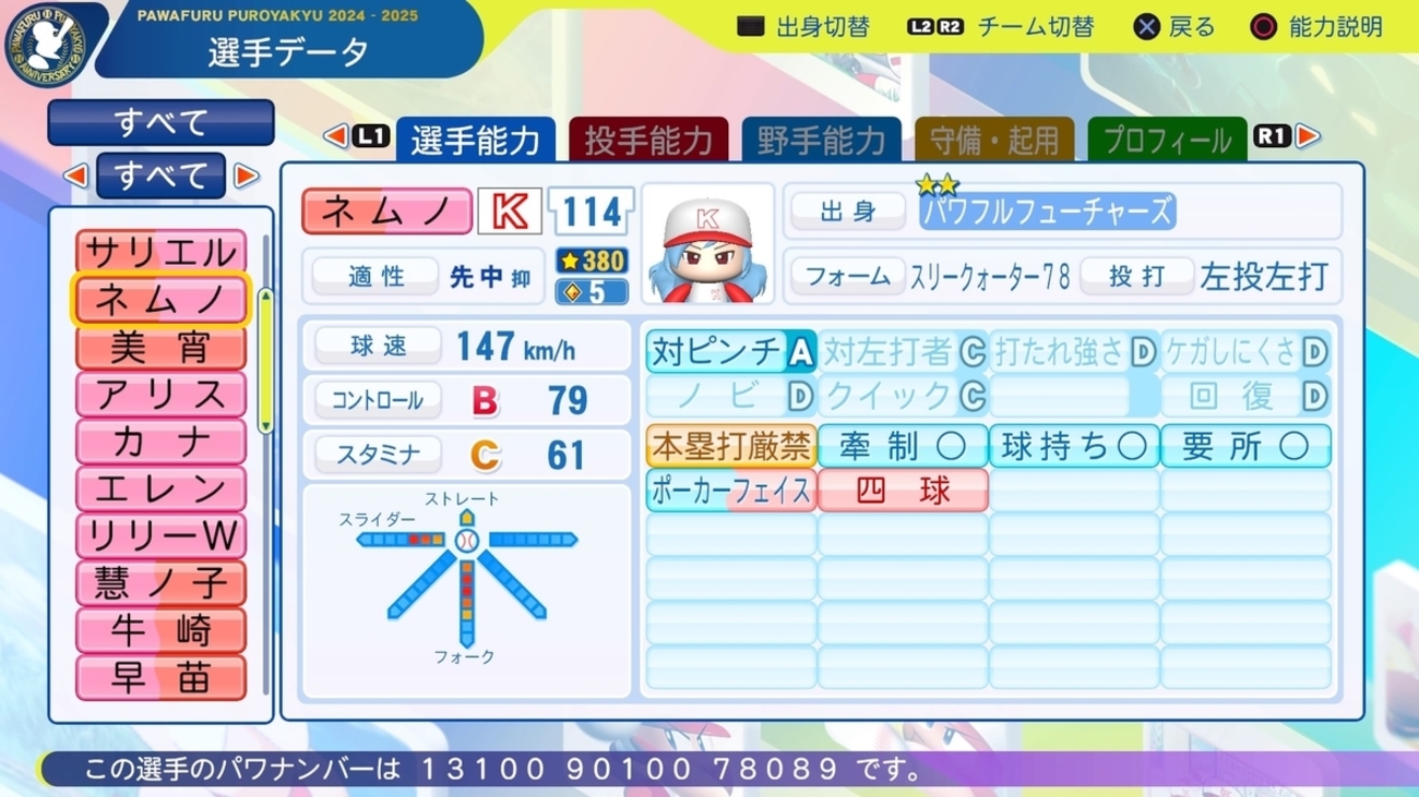 パワプロ2024再現】坂田ネムノ - 東方BIG野球パワプロ再現選手