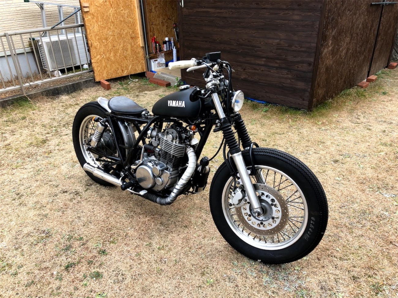 SR400 くさ 純正エキパイ 耐熱艶消し黒塗装 2J2 1JR