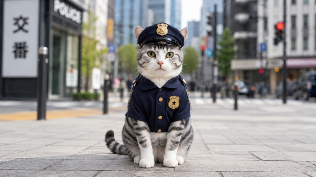 おまわりさんになった猫