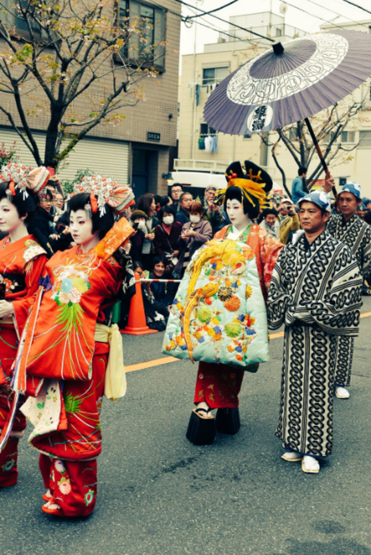華やかな花魁道中を見に行く。江戸吉原おいらん道中 浅草観音