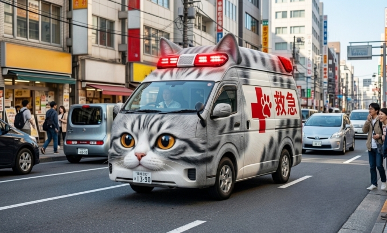 救急車になった猫