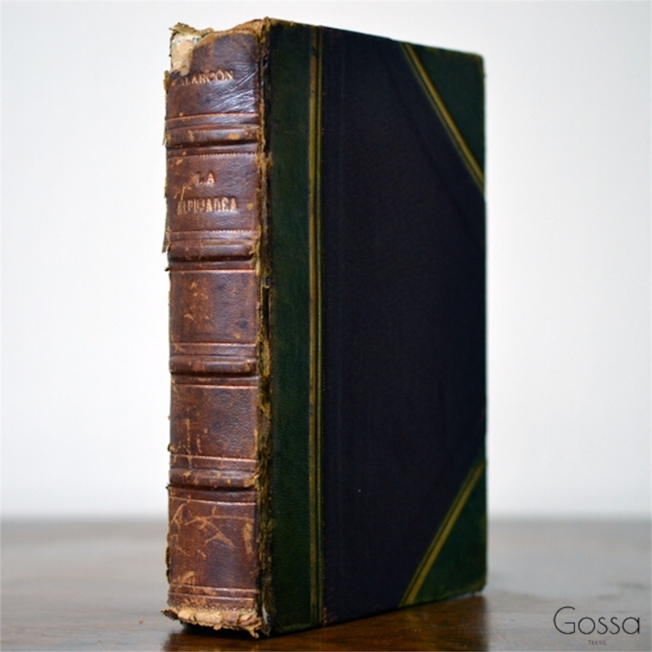 わたあめB855 アンティーク 洋書 高級感ある革装丁 ディスプレイ 飾り L-314洋書古書ドイツアンティーク金彩わすれな草の装丁の