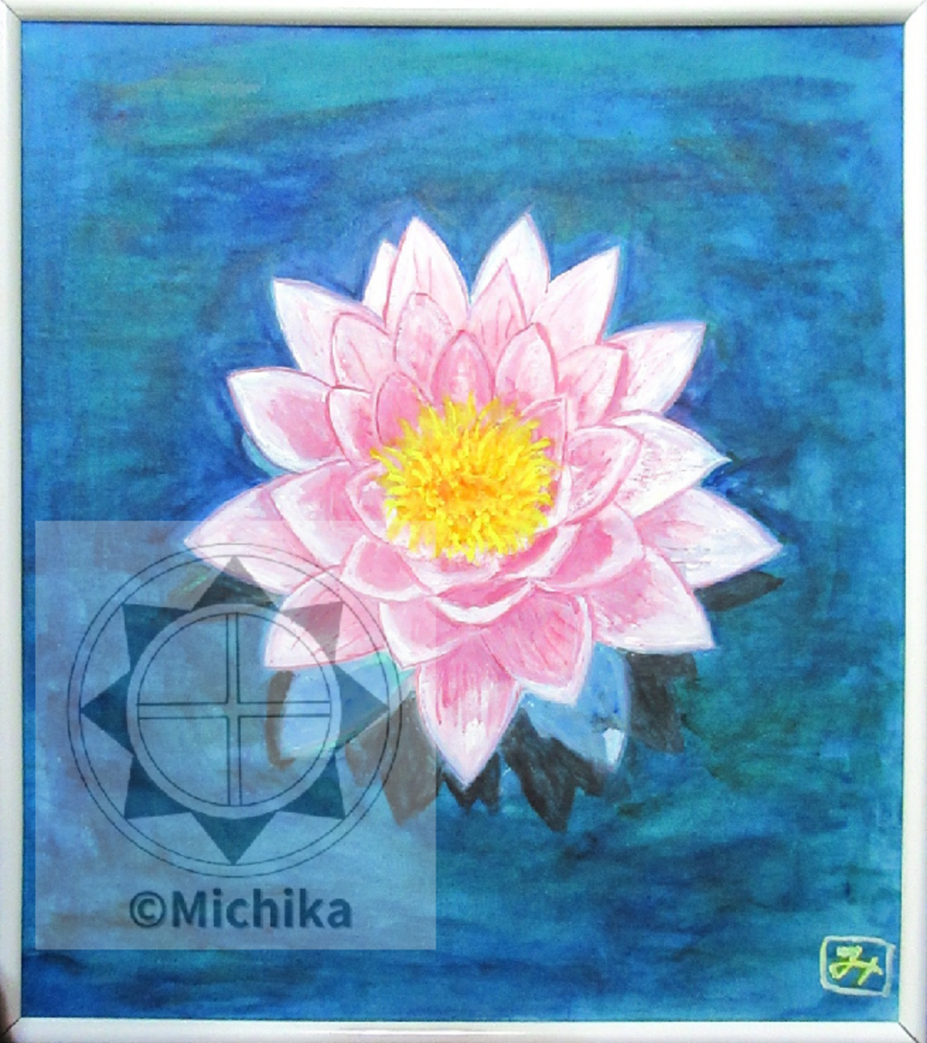 睡蓮と花のリースの絵画 睡蓮と花のリースの絵画 睡蓮と花のリースの絵画 | 日本