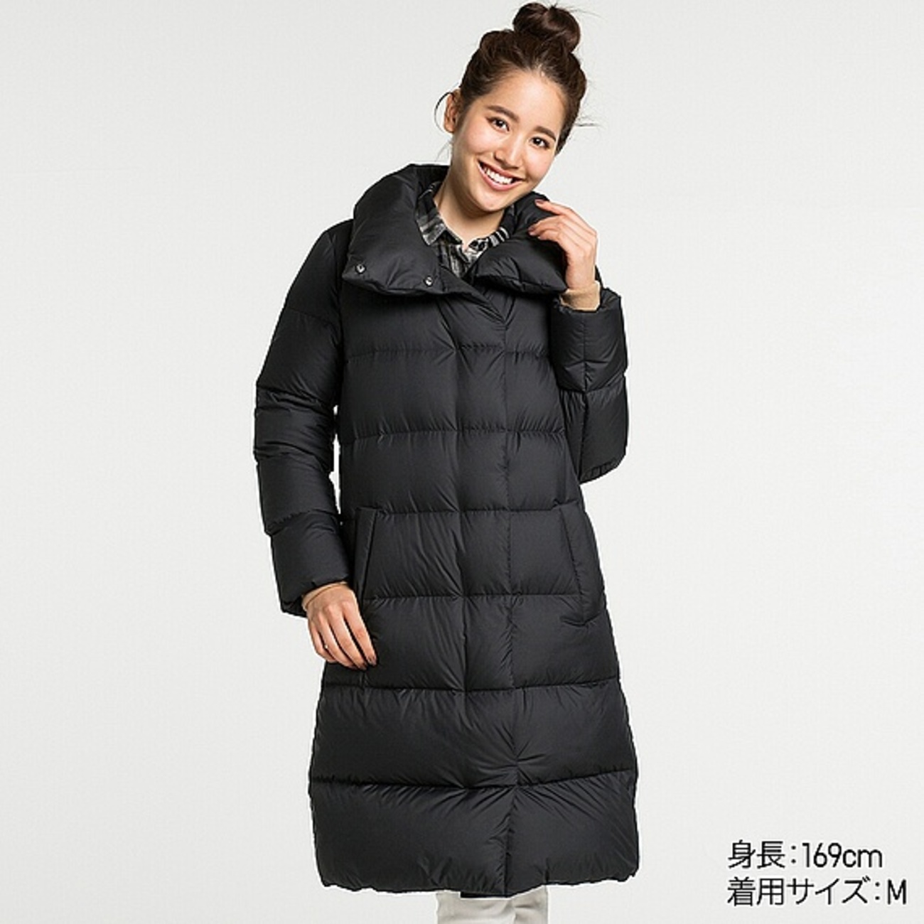 UNIQLO/ライトウェイトダウンボリュームカラーコート黒・紺 - nekotany 
