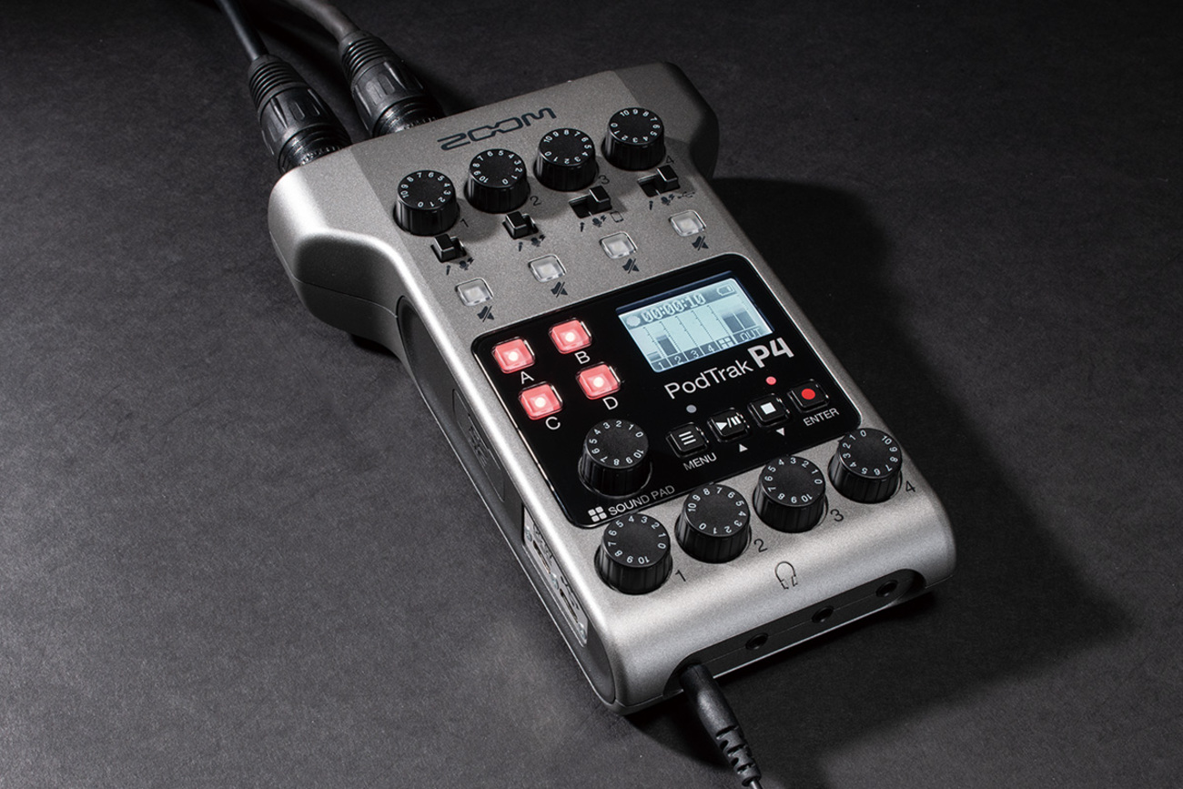 ZOOM PodTrak P4」製品レビュー：4つのマイク入力をミックスできる 