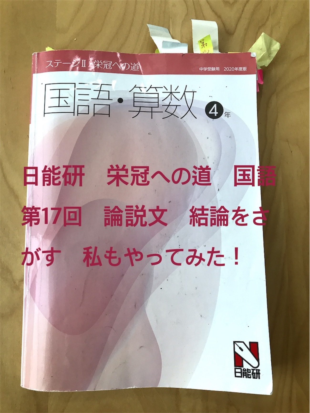 日能研 栄冠への道 国語第17回「論説文 結論を探す」私もやってみた