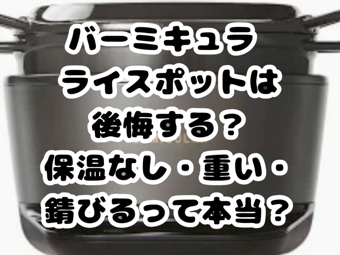 バーミキュラ ライスポットは後悔する？保温なし・重い・錆びる噂を 