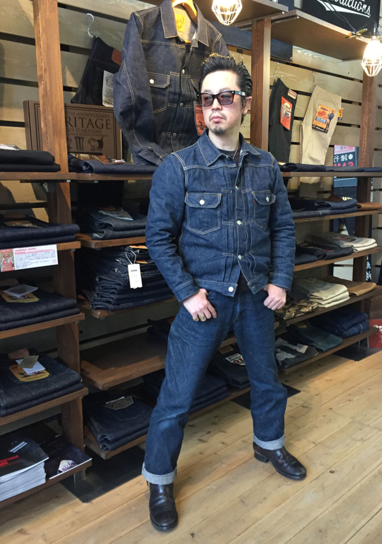 デラックスウェアでデニムオンデニムスタイル！希少なオールドブルー 