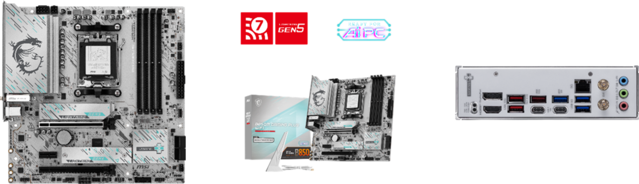 Ryzen 9000対応】MSI B850M GAMING PLUS WIFI｜ホワイトPCに最適
