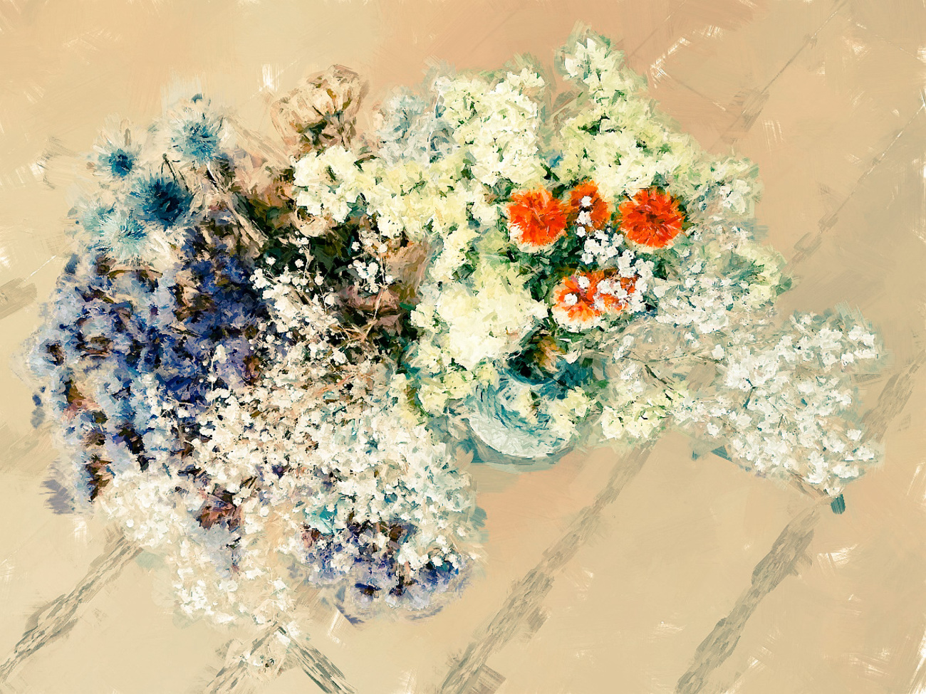 FotoSketcherでドライフラワー写真を水彩画、油彩画風に。＋Photoshop