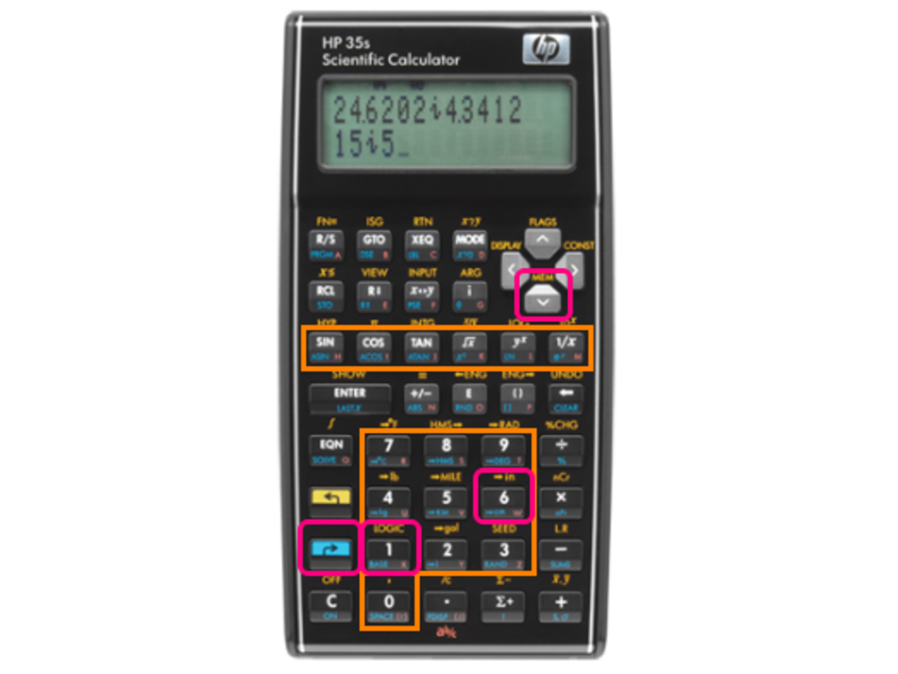 HP 35s で16進数の数値を入力するには - 四十四の手習い