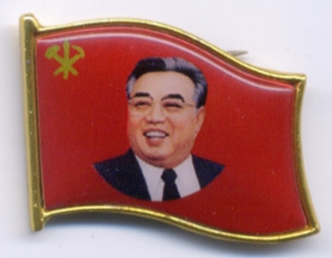 北朝鮮 金日成バッジ - 徽章はバッジにしてピン