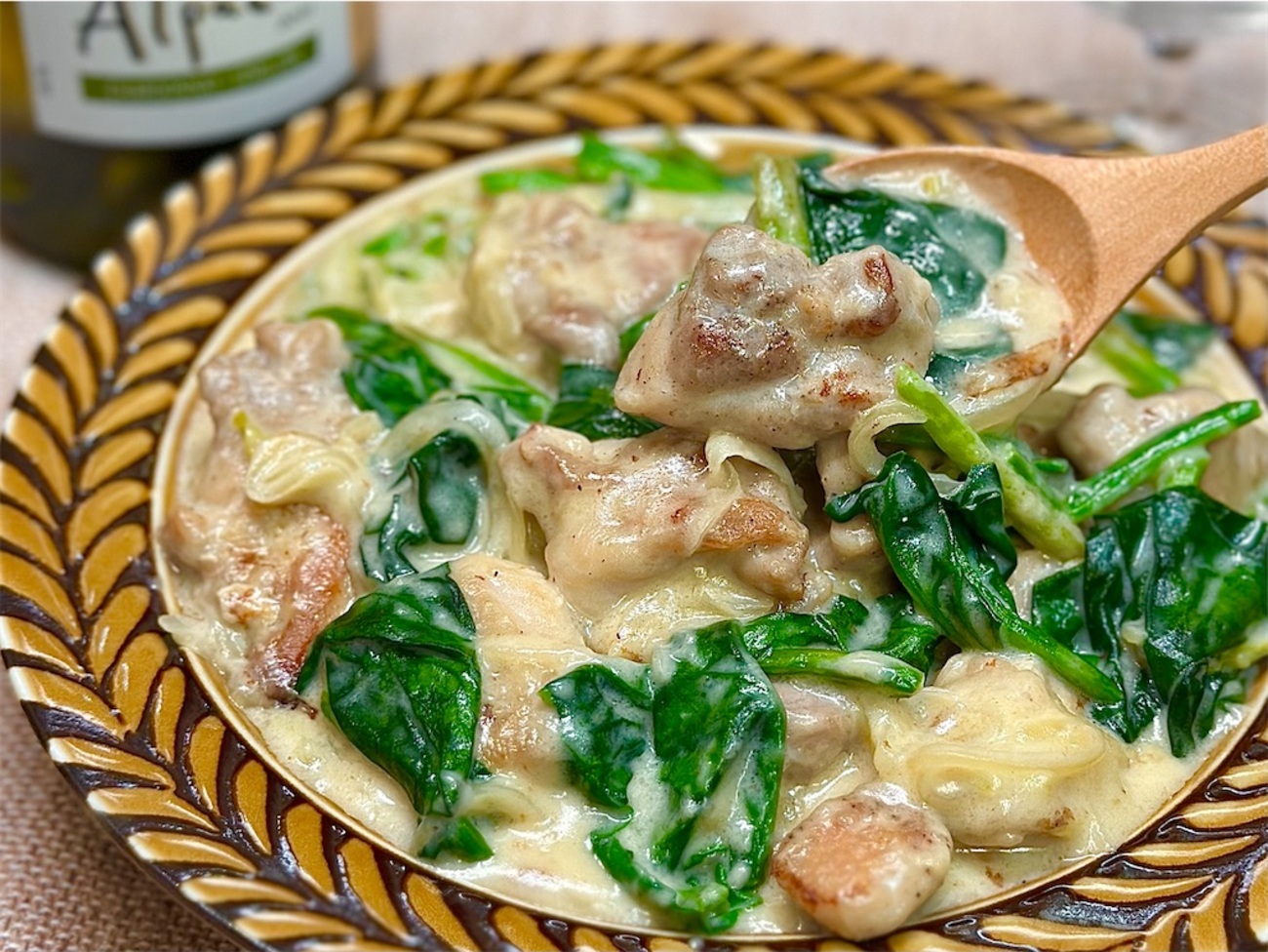 鶏 もも肉 ほうれん草