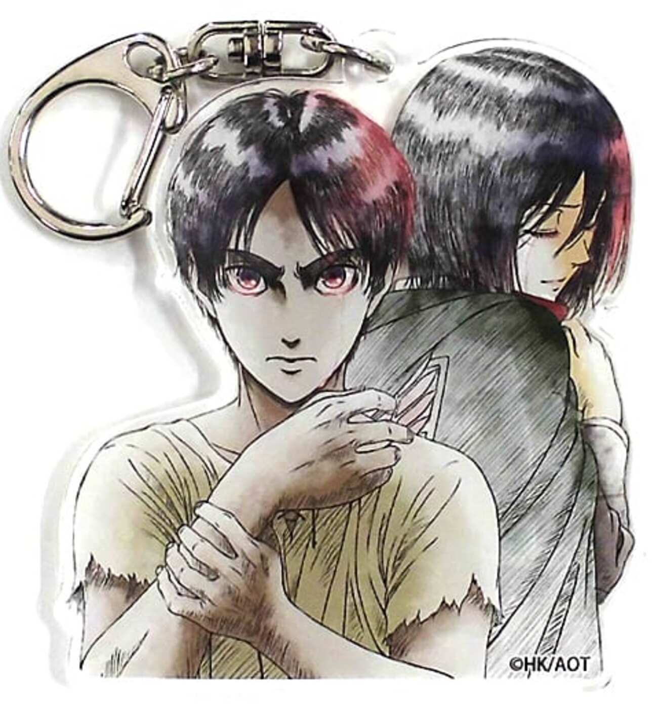今エレン＆ミカサ 描き下ろしアクリルマスコット 「進撃の巨人」 浅野