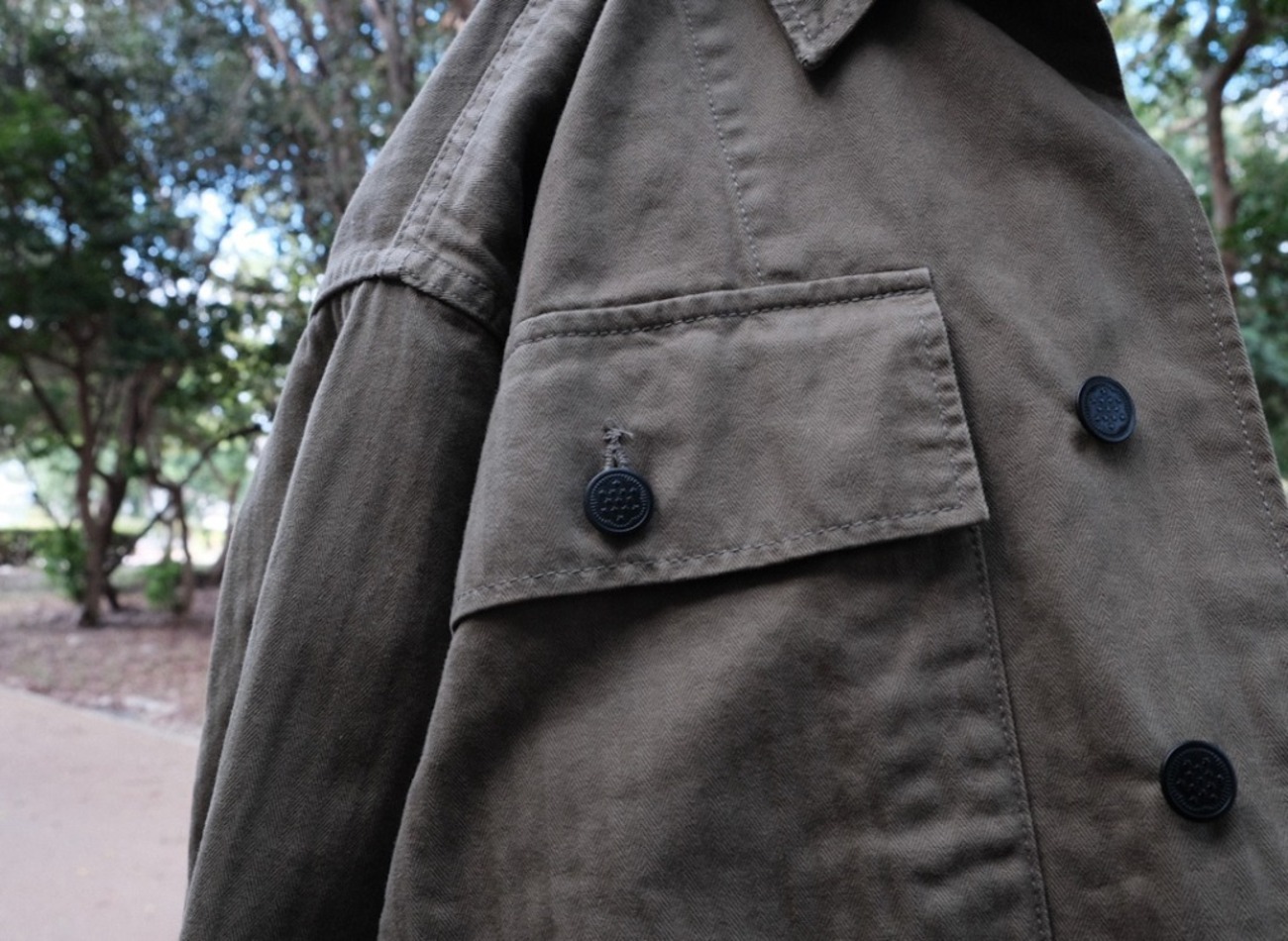 M43 hbt jacketを再現】オーベルジュのミリタリーシャツアウターを 
