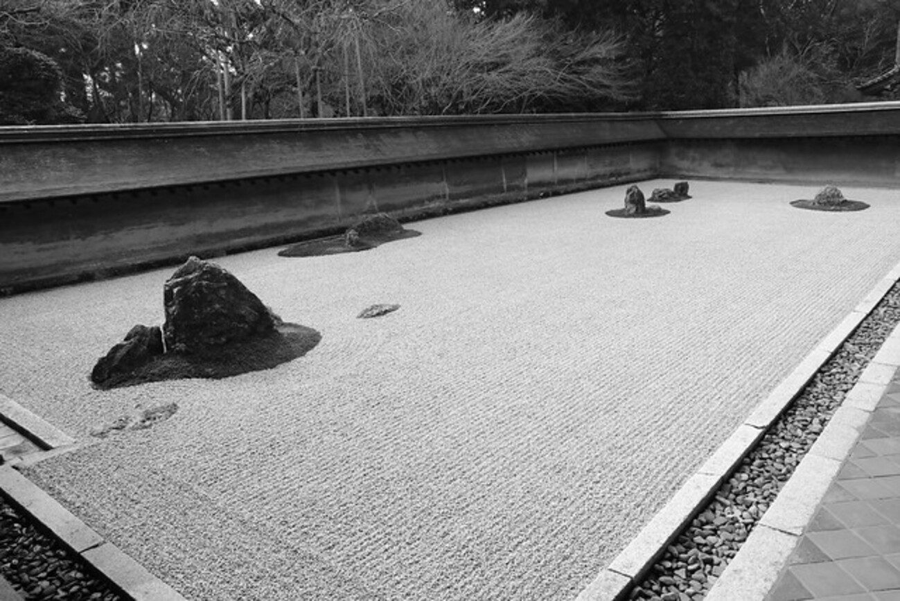 京都】龍安寺の石庭をモノクロで縦位置で撮る＋詩仙堂