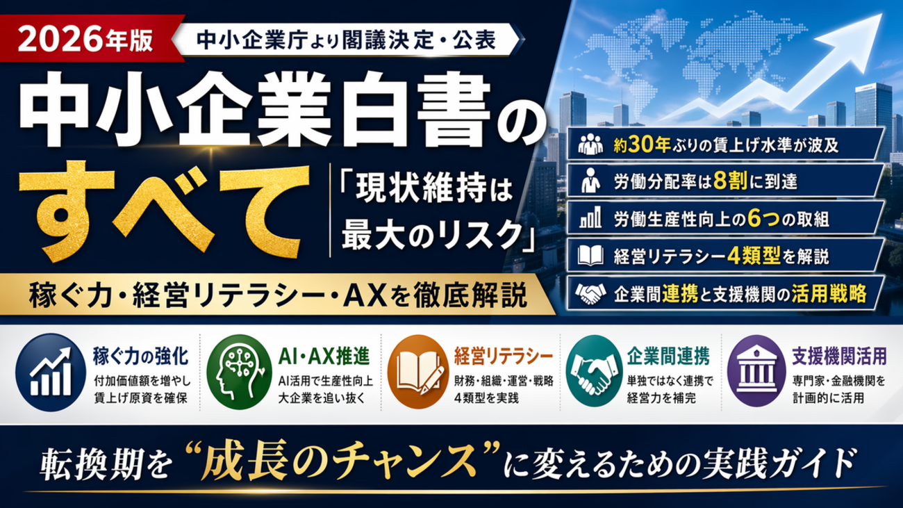 2026年版】中小企業白書のすべて｜「現状維持は最大のリスク」稼ぐ力