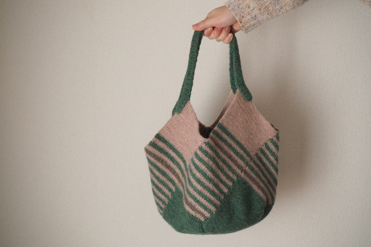 ナップサック 編み物 ハンドメイド （ハンドメイド ナップサック
