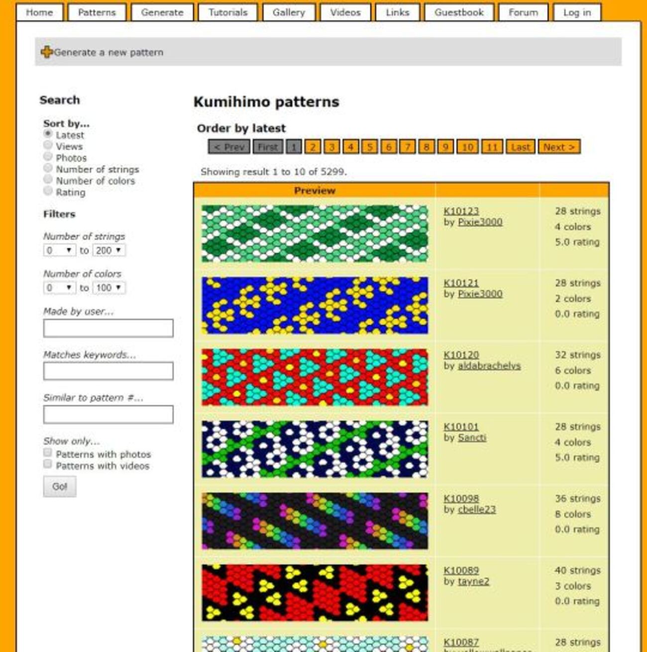 Kumihimo Pattern Generator - skierfe