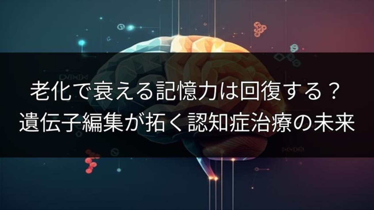 老化で衰える記憶力は回復する？遺伝子編集が拓く認知症治療の未来 - ワカリタイムズ