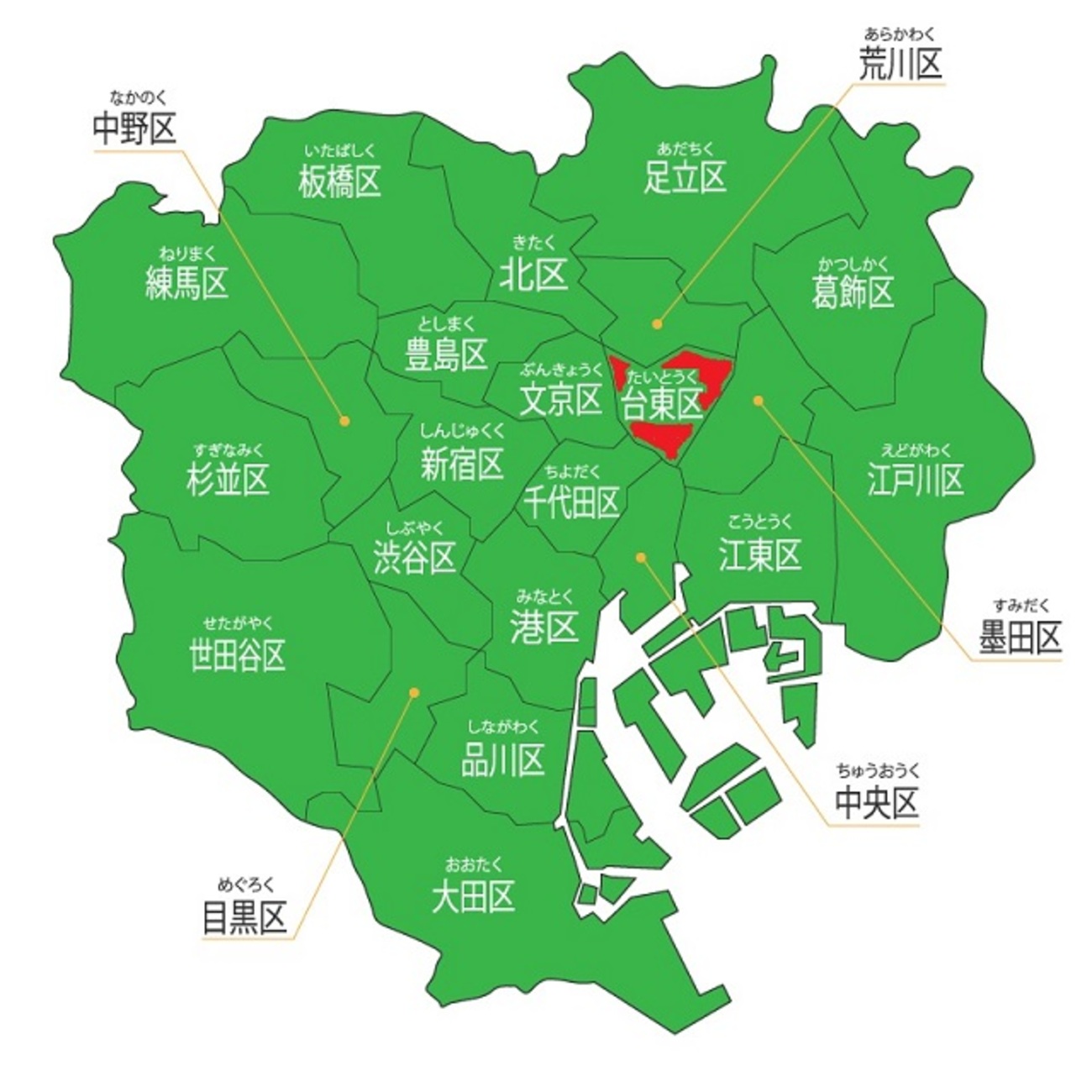 台東 区 読み方