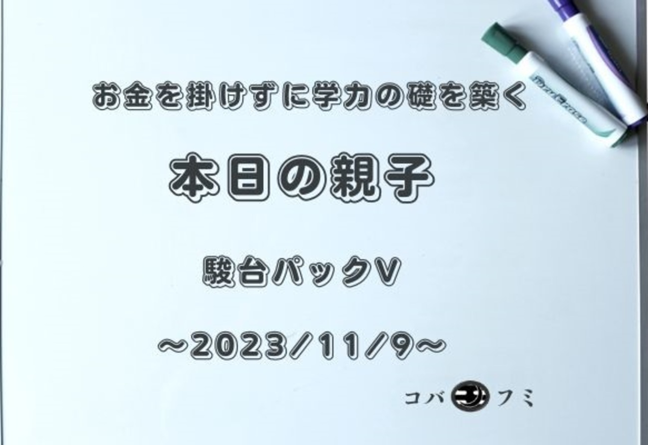 お金を掛けずに学力の礎を築く【本日の親子】駿台パックV～2023/11/9 