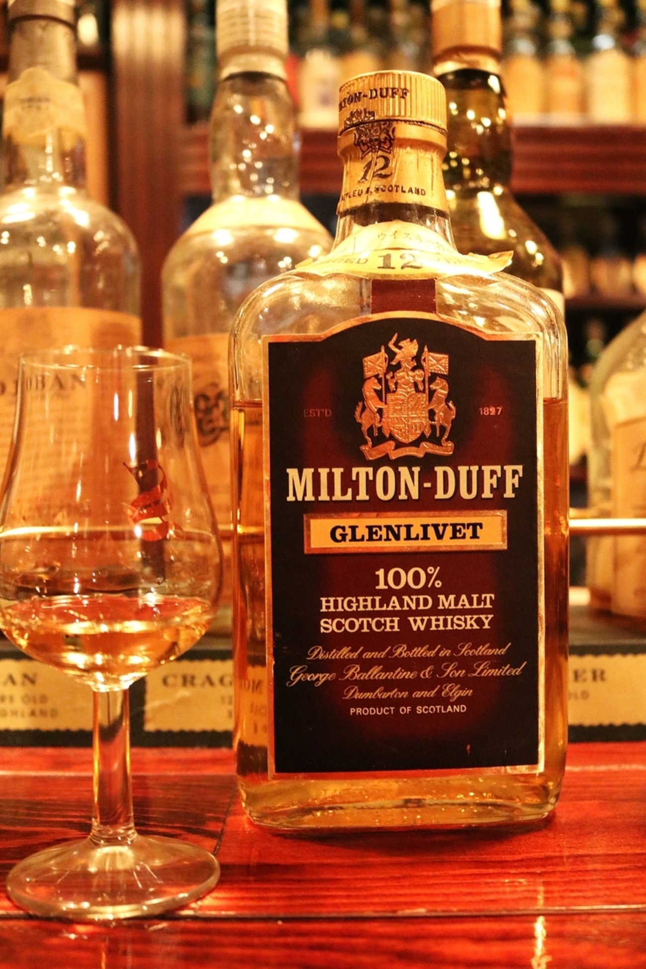 【古酒】 ミルトンダフ モルトウイスキー 12年 750ml ミルトンダフ, 12年, 従価 ウイスキー特級70年代流通 - ポートセルミの箱