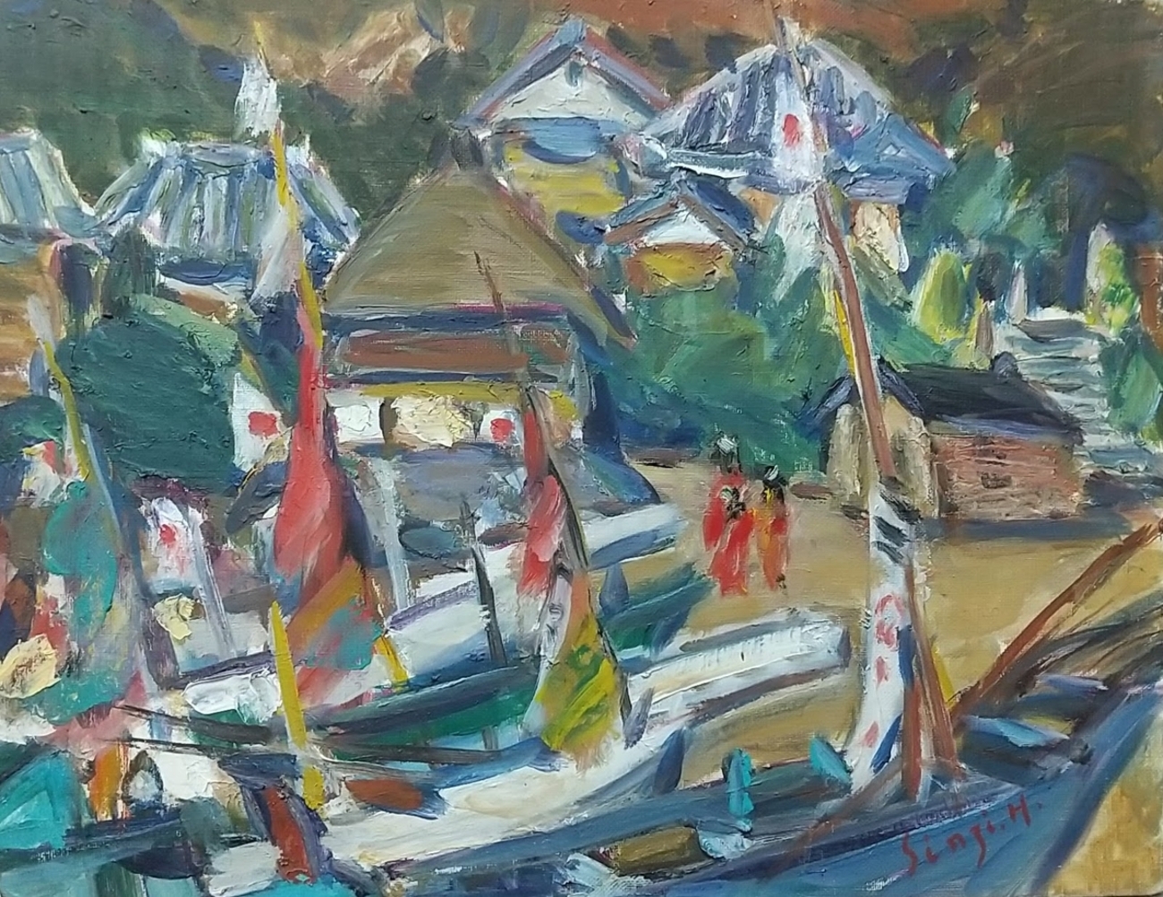 「山小屋の灯」1991 F15 油絵 油彩画 絵画 アート 燧ヶ岳 尾瀬ヶ原 山小屋の灯」1991 F15 油絵 油彩画 絵画 アート 燧ヶ岳 尾瀬ヶ原