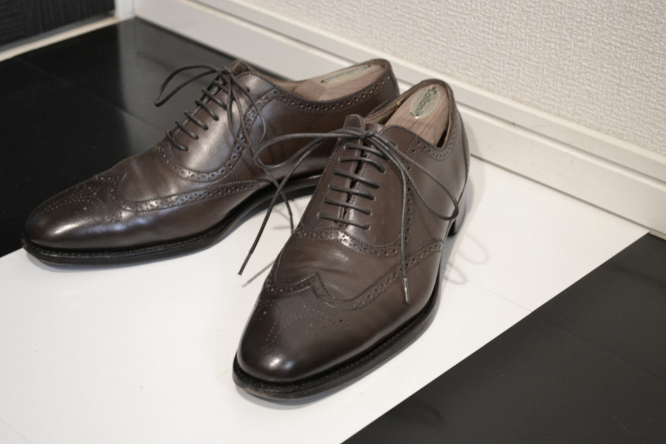 【未使用品】神匠(シンショウ) ライトブラウン レザー ウィングチップシューズ backend=imagemagick;version=1;