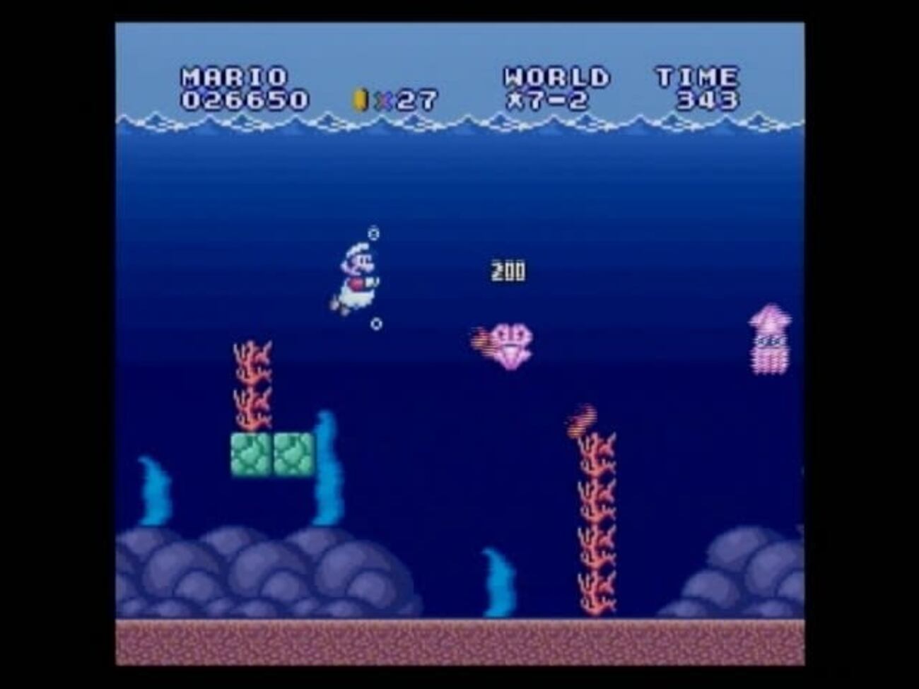 懐かしのスーパーマリオブラザーズ１【７－２】ゲッソーにファイアを的確に当てるコツ - ottoレトロゲームと日常