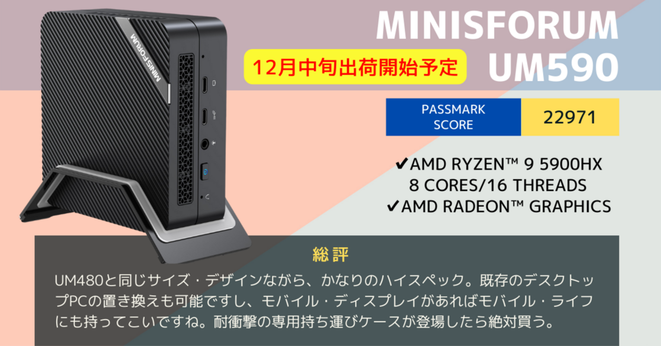 実機レビュー｜UM590 - Minisforum - ZUUMA｜直感投資と戯言