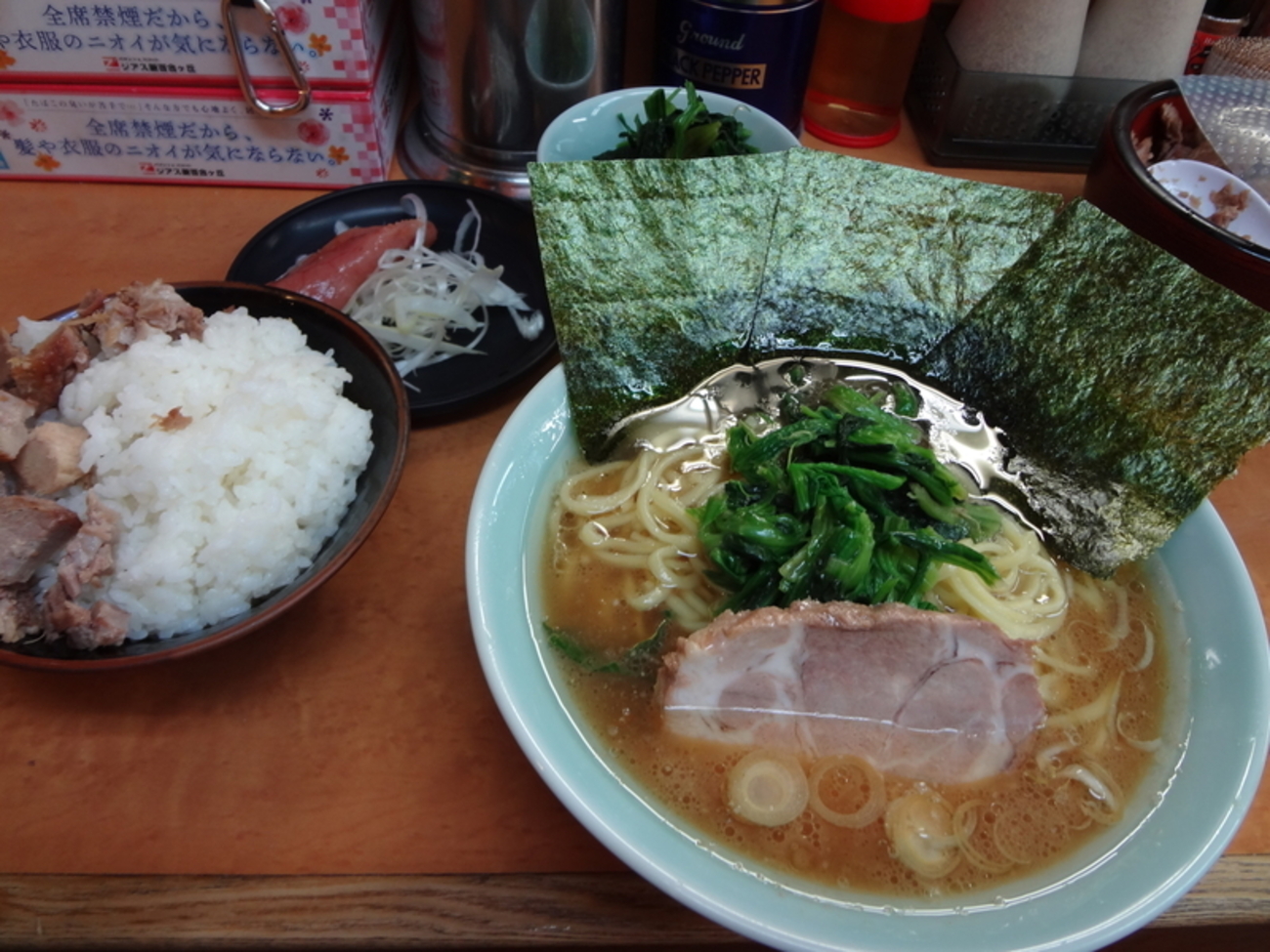 初体験】町田家 新百合ヶ丘店〜めんたいセット／麺中盛／ほうれん草 