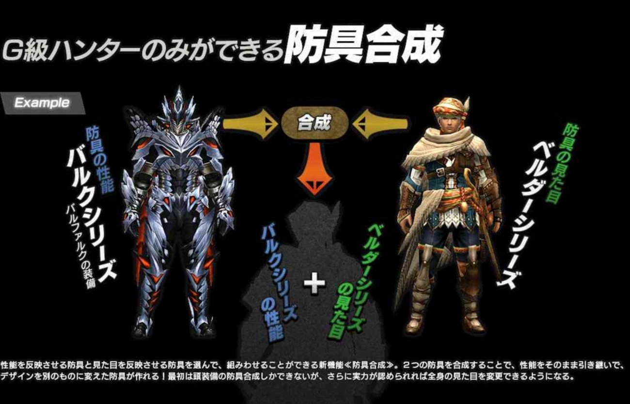MHXX】防具合成の解放条件、合成方法素材まとめ／見た目を自由に変更できる新要素【モンハンダブルクロス攻略】 - 元プログラマーぷげらの趣味ブログ
