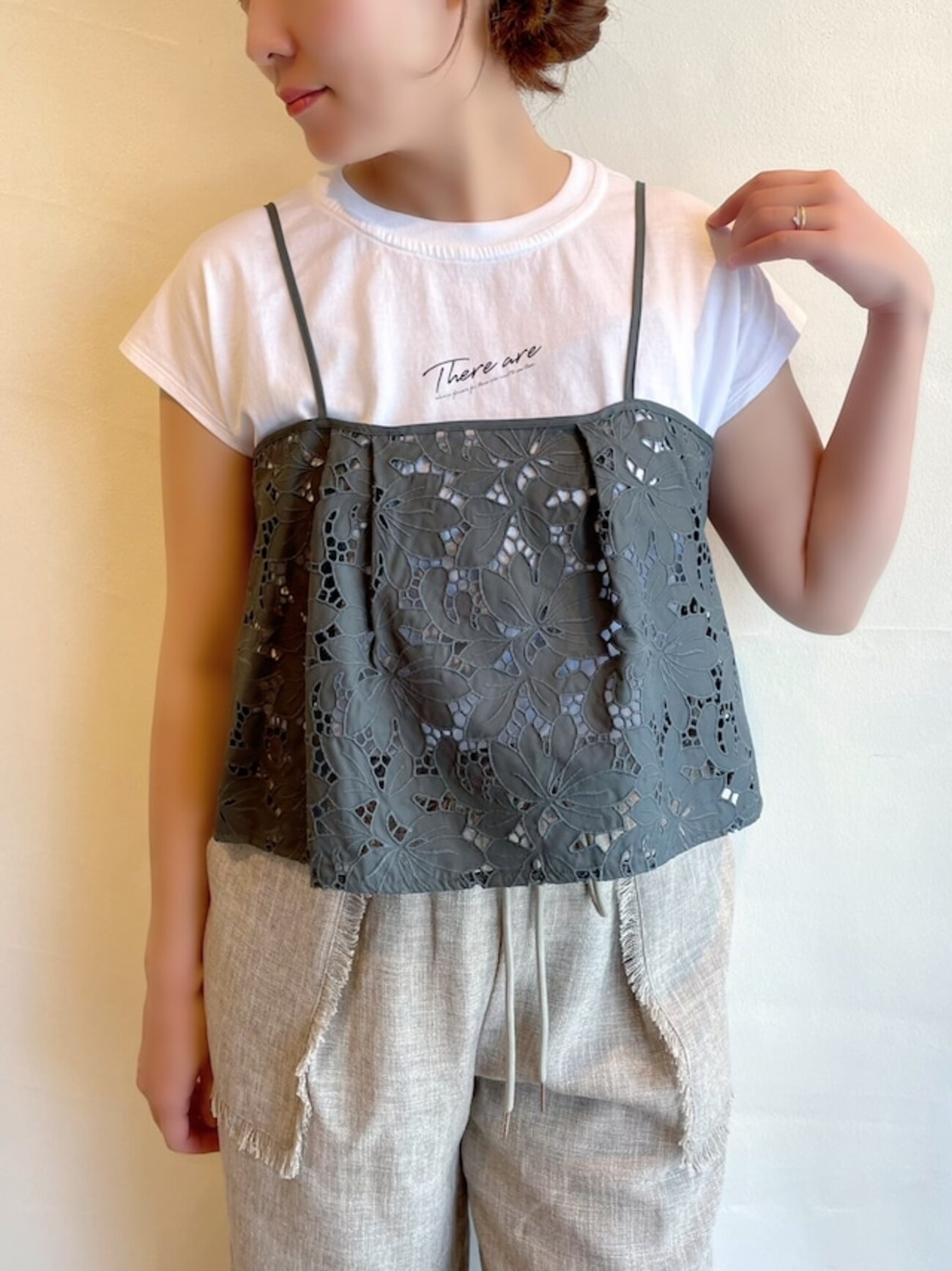 再入荷・在庫わずか】TICCA / フラワーレースキャミソール - anouk 