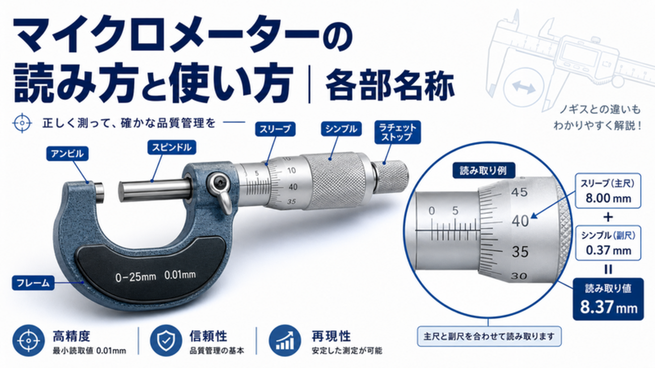 マイクロメーターの読み方と使い方｜各部名称 - Instant Engineering