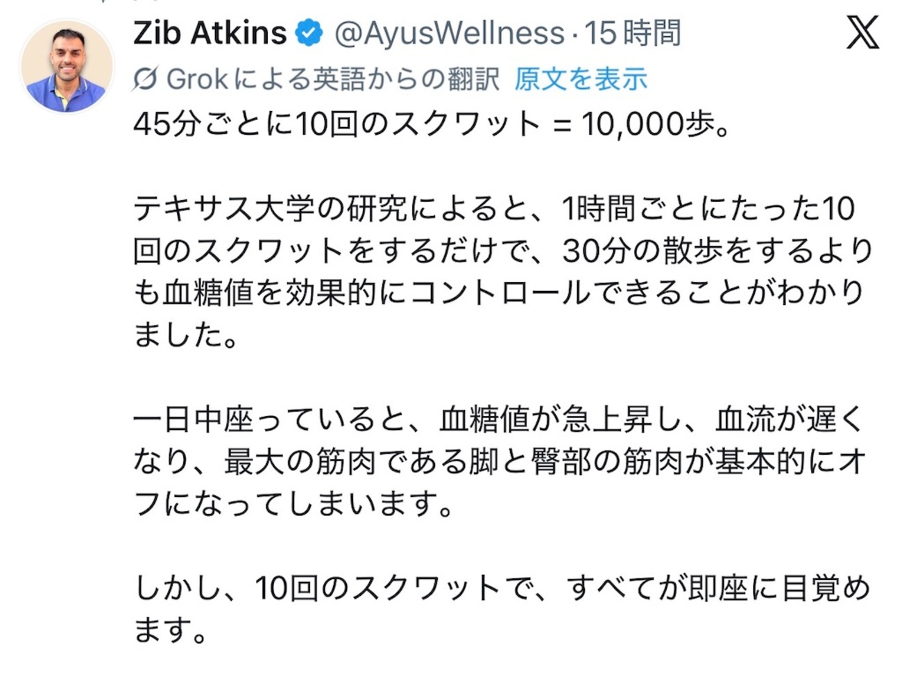 45分おきに10回のスクワットで10,000歩の効果 - お庭番 再び走る