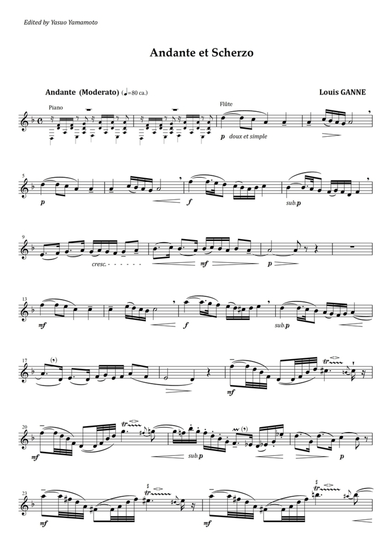 Ganne : Andante et Scherzo - フルート上達の秘伝
