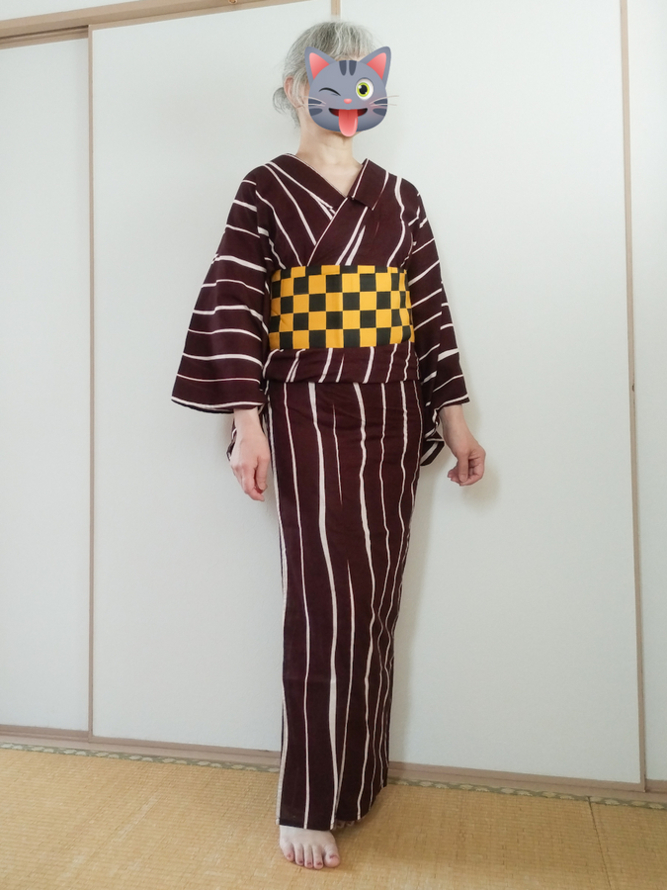 名古屋帯美品！粋な縞模様グラデーション 合わせやすいブラック 